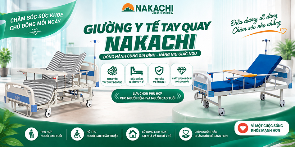 giường y tế quay bằng tay nakachi nhật bản