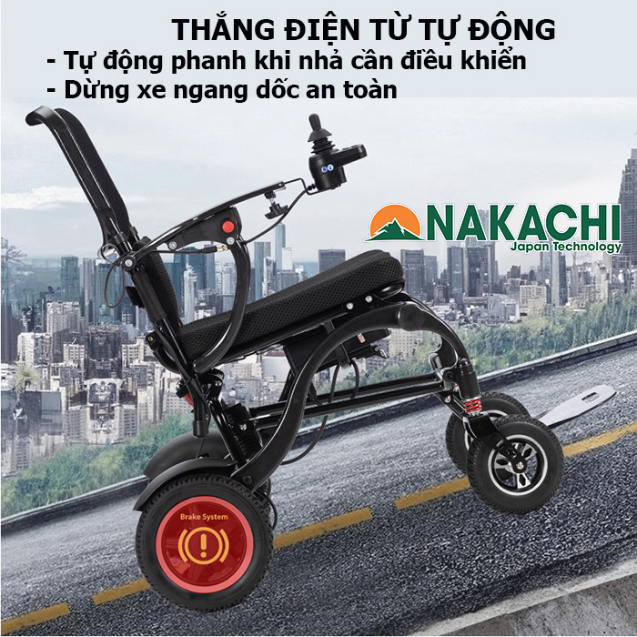 Thắng điện từ xe lăn điện khung carbon