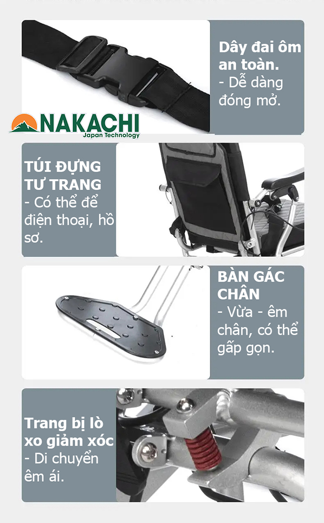 Xe Lăn Điện Gấp Gọn Nakachi NC-013A 43