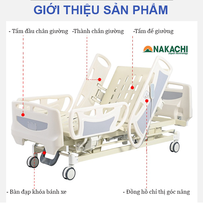 Giường Y Tế ICU 5 Chức Năng NAKCHI NC-A16