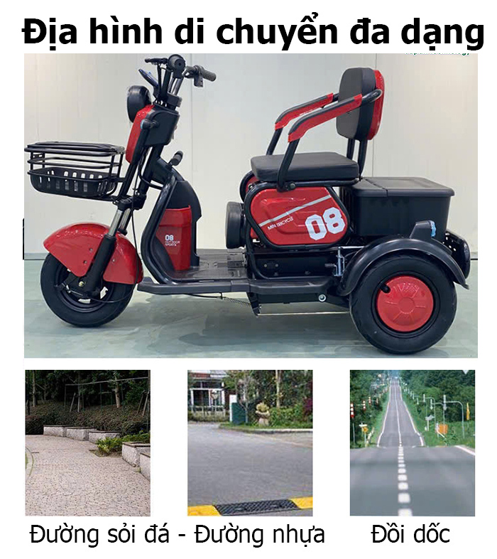 đường sá di chuyển xe điện 3 bánh cute08
